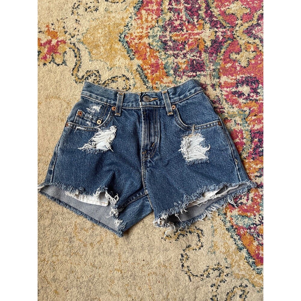 Y2K Vintage Levi's 569 Loose Straight Frayed High Waisted Jean Shorts Sz 8